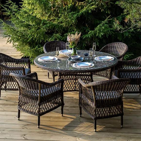 Обеденная Эспрессо–150 S 4SIS группа плетеная, цвет коричневый фото 6