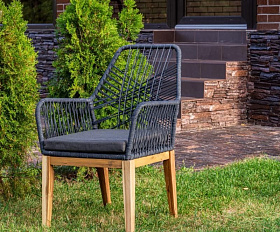 Обеденное кресло Chloe Royal Family из дерева, цвет серый