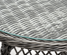 Эспрессо плетеный круглый стол, диаметр 80 см, цвет графит