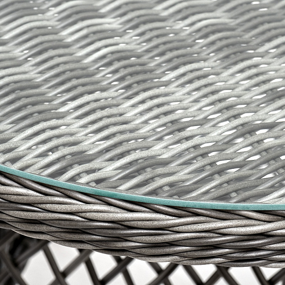 Эспрессо плетеный круглый стол, диаметр 80 см, цвет графит фото 4