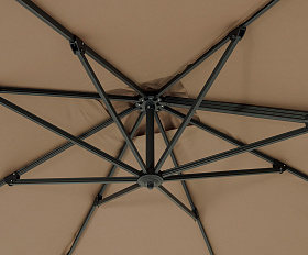 Фабриано зонт двухкупольный 3x3м на алюминиевой опоре, тент темно-серый