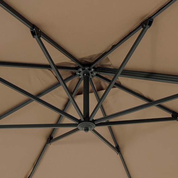Фабриано зонт двухкупольный 3x3м на алюминиевой опоре, тент темно-серый фото 5