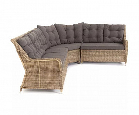 Диван модульный Бергамо 4SIS из искусственного ротанга, цвет соломенный