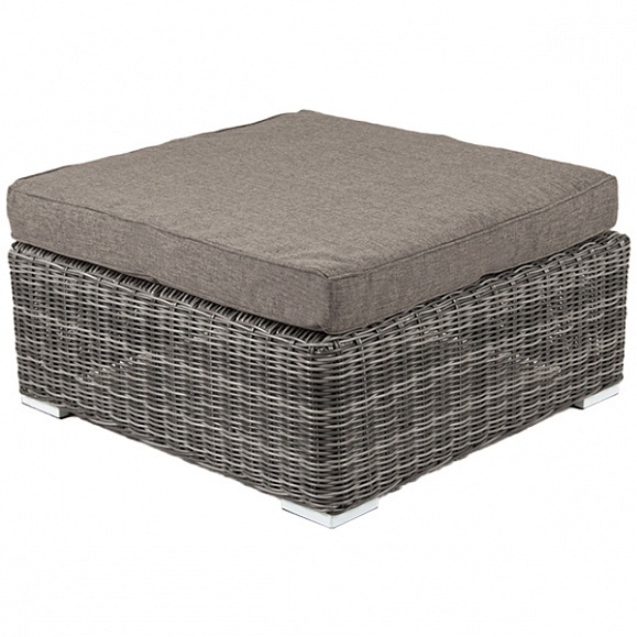 Лунго плетеная оттоманка с подушкой, цвет графит фото 1