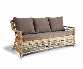Диван трехместный Гранд Латте 4SIS из искусственного ротанга, цвет соломенный