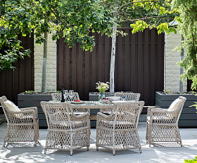 Обеденная Латте 4SIS группа плетеная, цвет бежевый