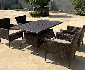 Комплект мебели из иск. ротанга AM-196B/T196 Brown 4Pcs (4+1)