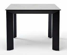 Венето обеденный стол из HPL 90х90см, цвет серый гранит, каркас черный