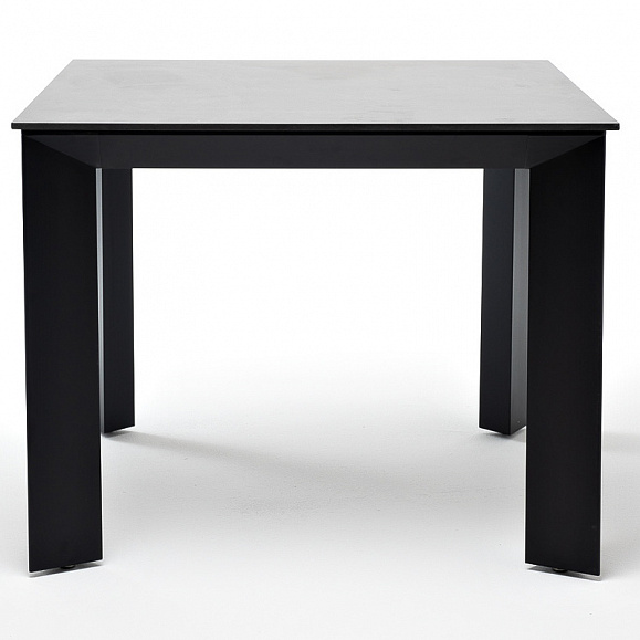 Венето обеденный стол из HPL 90х90см, цвет серый гранит, каркас черный фото 2