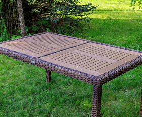 Обеденный стол Amelia Royal Family из искусственного ротанга 150 см, цвет коричневый