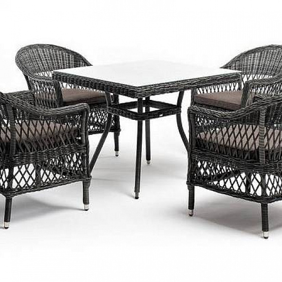 Обеденная Сицилия 4SIS группа плетеная, цвет графит фото 2