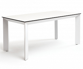 Венето обеденный стол из HPL 160х80см, цвет молочный, каркас белый