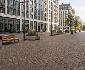 Клинкерная брусчатка ЛСР Монако золото 200х100х50 мм, коричневый