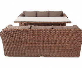 Обеденная группа Мокко Дабл 4SIS из искусственного ротанга, цвет коричневый