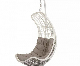Подвесное кресло Виши 4SIS из искусственного ротанга, цвет белый