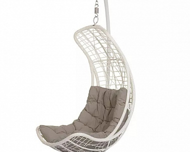 Подвесное кресло Виши 4SIS из искусственного ротанга, цвет белый