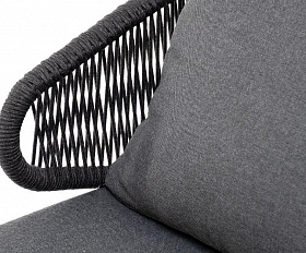 Лаунж-зона Милан 5-местная плетеная из роупа (веревки), каркас алюминиевый серый, роуп темно-серый