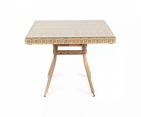 Плетеный стол Айриш 4SIS из искусственного ротанга, цвет соломенный