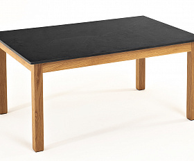 Канны журнальный столик из HPL 90х60, H40, основание дуб, цвет столешницы серый гранит