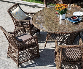 Плетеное кресло Латте 4SIS из искусственного ротанга, цвет коричневый