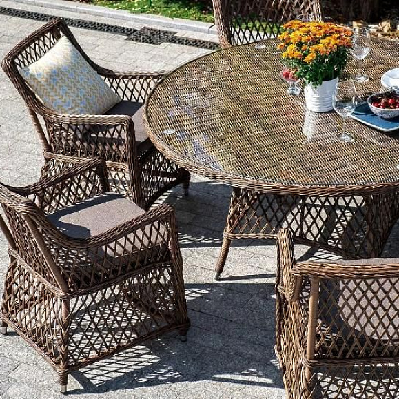 Плетеное кресло Латте 4SIS из искусственного ротанга, цвет коричневый фото 7