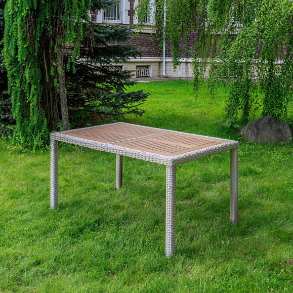 Обеденный стол Amelia Royal Family из искусственного ротанга 150 см, цвет бежевый фото 1