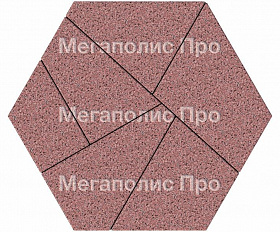 Тротуарная плитка Выбор Оригами Б.4.Фсм.8 80 мм Стоунмикс Красный с черным