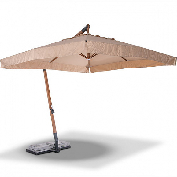 Корсика зонт уличный 3х3м на боковой алюминиевой опоре, цвет под дерево фото 1