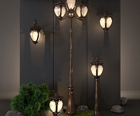 Уличный светильник Elektrostandard Andromeda F/3 IP44 GLYF-8024F/3 черное золото