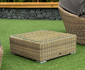 Журнальный столик Лунго 4SIS из искусственного ротанга, цвет соломенный