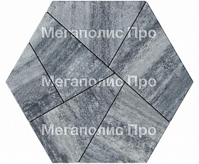 Тротуарная плитка Выбор Оригами Б.4.Фсм.8 80 мм Листопад Антрацит