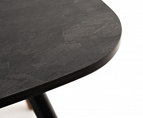 Верона журнальный столик из HPL 70х50, H40, каркас черный муар, цвет столешницы серый гранит