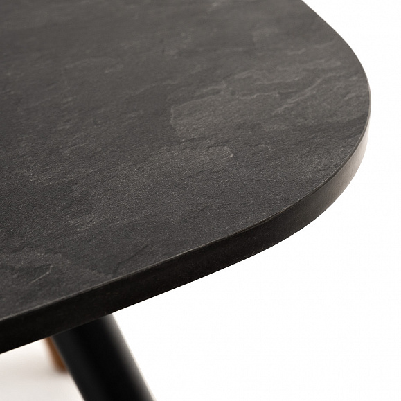Верона журнальный столик из HPL 70х50, H40, каркас черный муар, цвет столешницы серый гранит фото 5