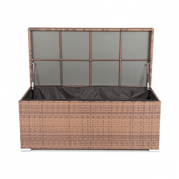 Порту сундук водонепроницаемый из искусственного ротанга, цвет коричневый фото 2