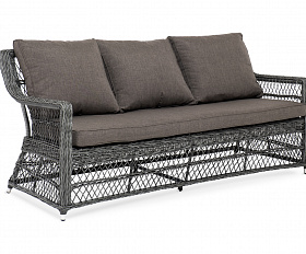 Гранд Латте диван трехместный из искусственного ротанга, цвет графит