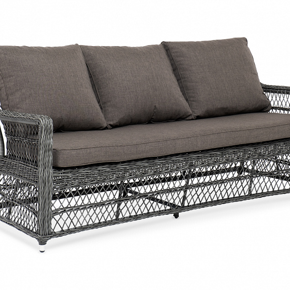 Гранд Латте диван трехместный из искусственного ротанга, цвет графит фото 3