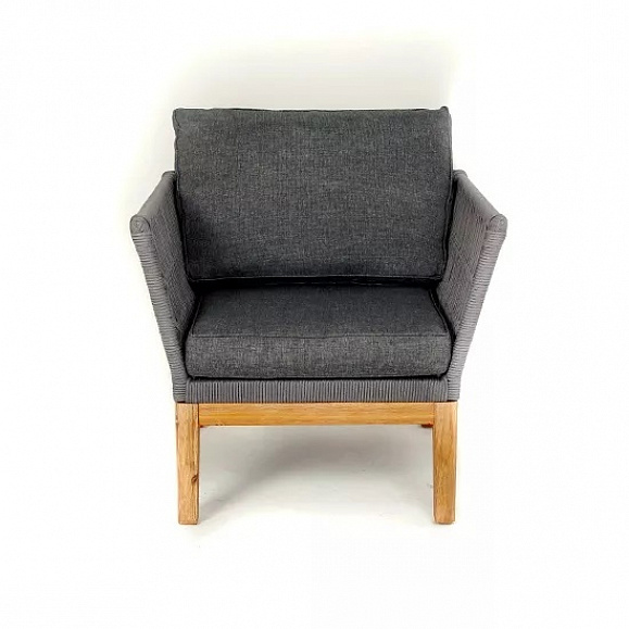 Кресло Мальорка 4SIS из роупа (веревки), цвет темно-серый фото 2