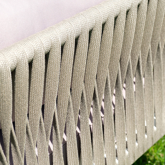 Касабланка лаунж-зона плетеная из роупа 4-местная, цвет серо-коричневый фото 7