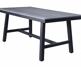 Сан Ремо стол обеденный из ДПК, каркас алюминиевый темно-серый