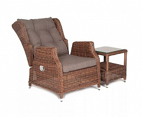 Плетеное кресло раскладное Форио 4SIS из искусственного ротанга, цвет коричневый