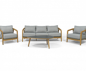 Лейпциг лаунж-зона из тика на 5 персон, цвет серый