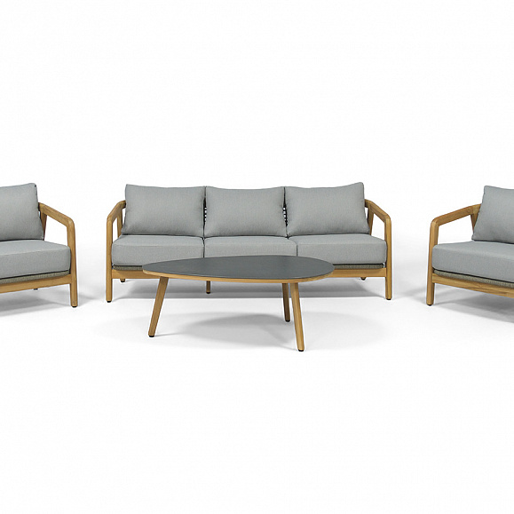 Лейпциг лаунж-зона из тика на 5 персон, цвет серый фото 4