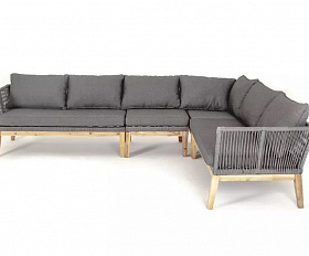 Диван модульный Барселона 4SIS из роупа (веревки), цвет серый