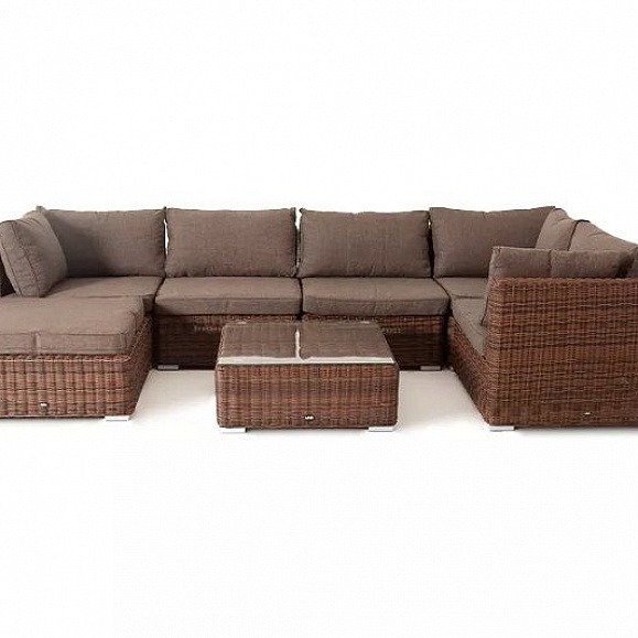 Лаунж-зона трансформирующаяся Лунго 4SIS из искусственного ротанга, цвет коричневый фото 2