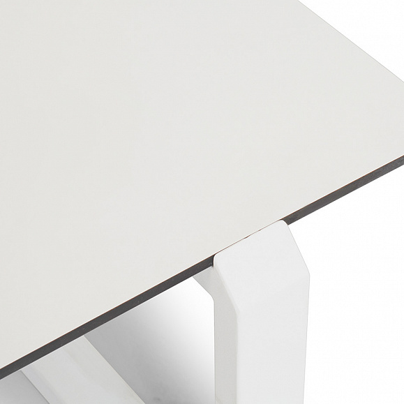 Варадеро журнальный стол из HPL 110х60 H43, каркас алюминий белый муар, цвет столешницы молочный фото 4