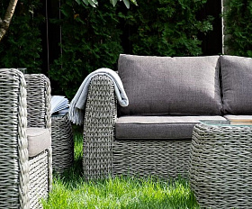 Лаунж-зона Кальяри 4SIS из искусственного ротанга (гиацинт), цвет графит
