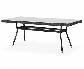Латте плетеный стол из искусственного ротанга 200х90см, цвет графит