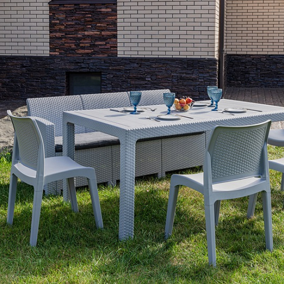 Обеденный комплект July XL Royal Family из пластика, цвет светло-серый фото 2