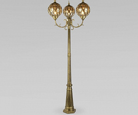 Уличный светильник Elektrostandard Sirius F/3 IP44 черное золото