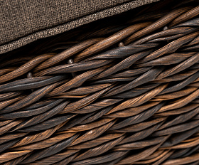 Лунго плетеная оттоманка с подушкой (гиацинт), цвет коричневый